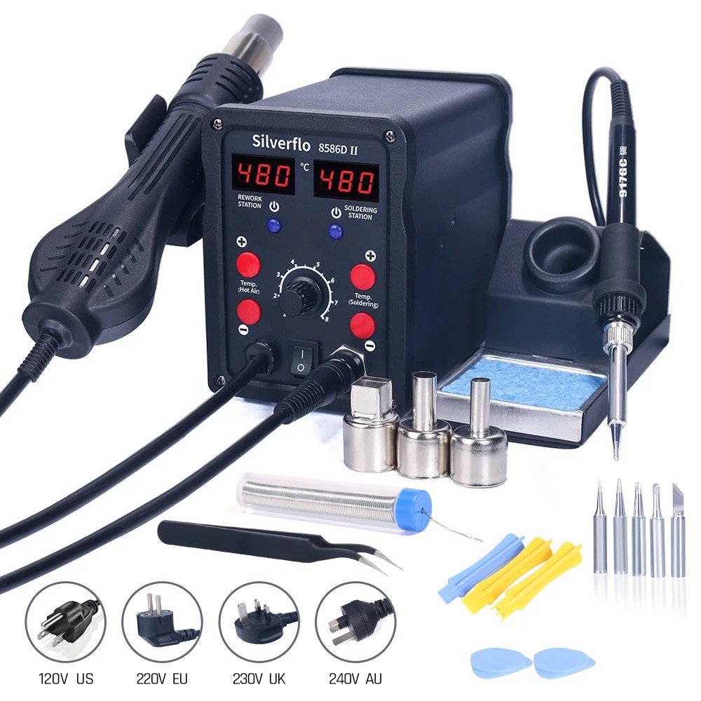 Hot Air Rework Station - محطة لحام Silverflo 8586D 2 في