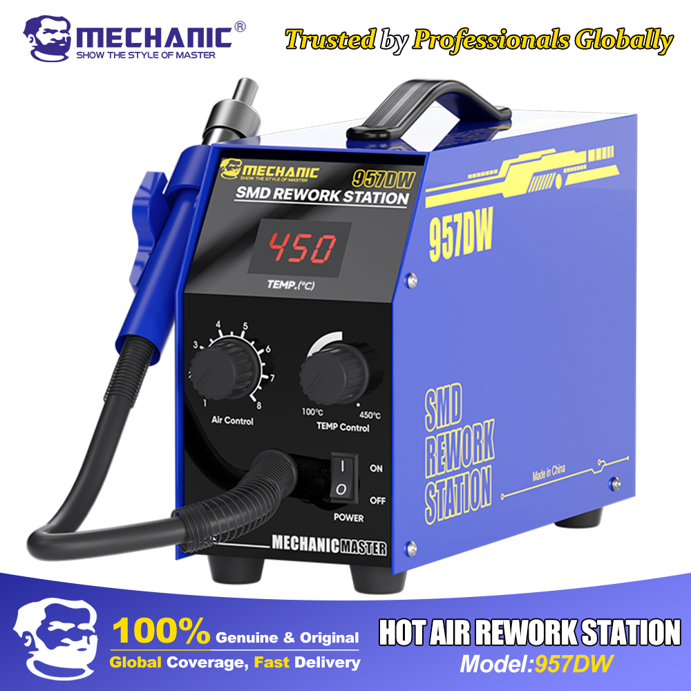 Hot Air Rework Station - محطة إعادة تشغيل الهواء الساخن ميكانيكية،