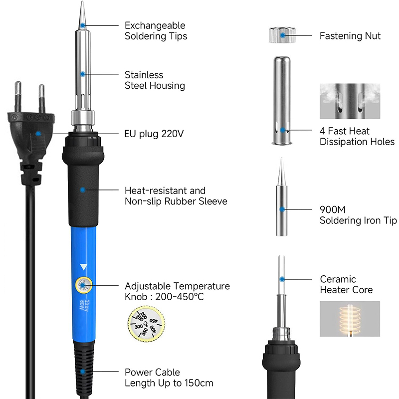 مجموعة أدوات لحام كهربائية قاب - مراجعة Diy Electronics Tools وسعره