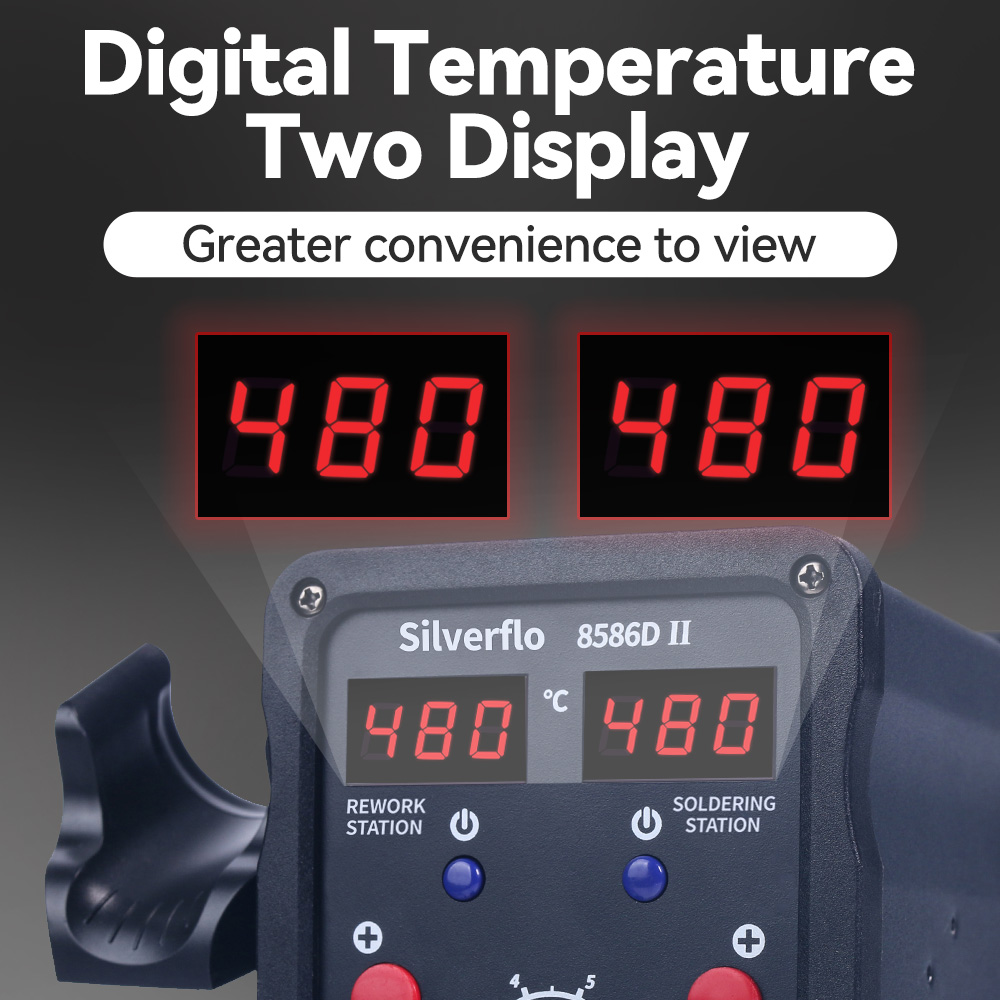 محطة لحام Silverflo 8586D 2 في - مراجعة Hot Air Rework Station وسعره