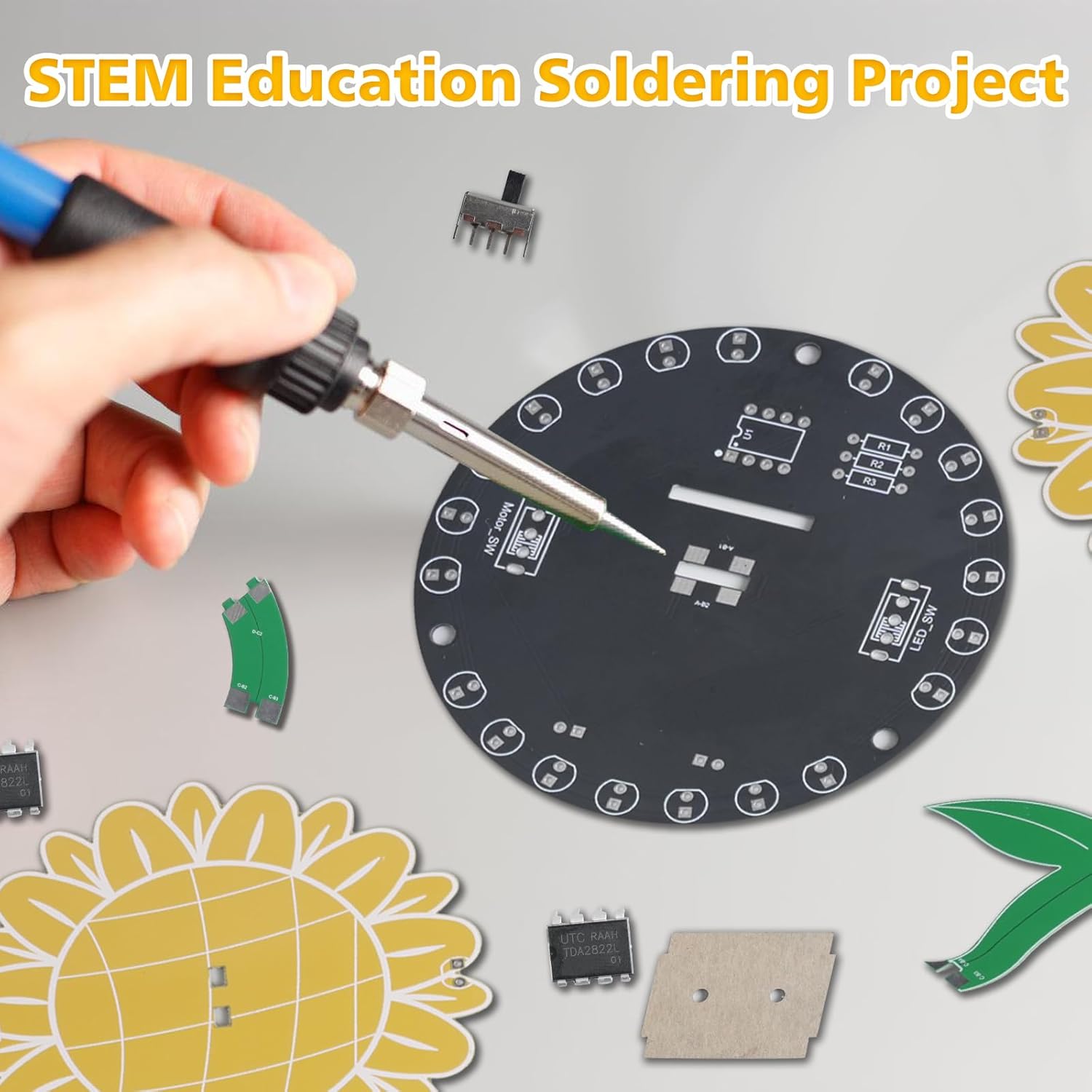 مجموعة ممارسة لحام عباد الشمس  - مراجعة Diy Electronics Kits For Adults وسعره