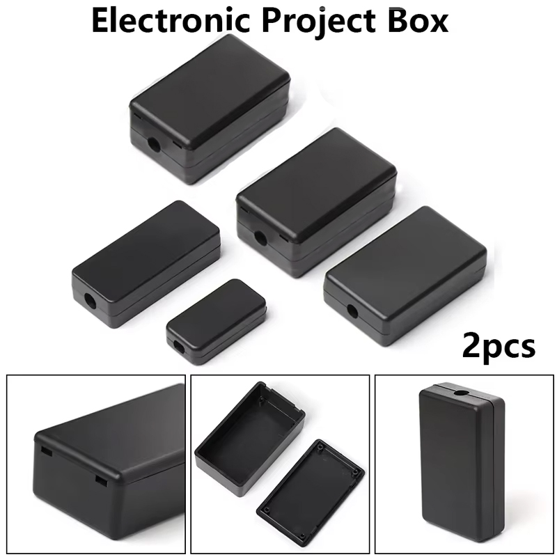 2 قطعة صندوق أسود بلاستيكي مقا - مراجعة Diy Electronics Storage وسعره
