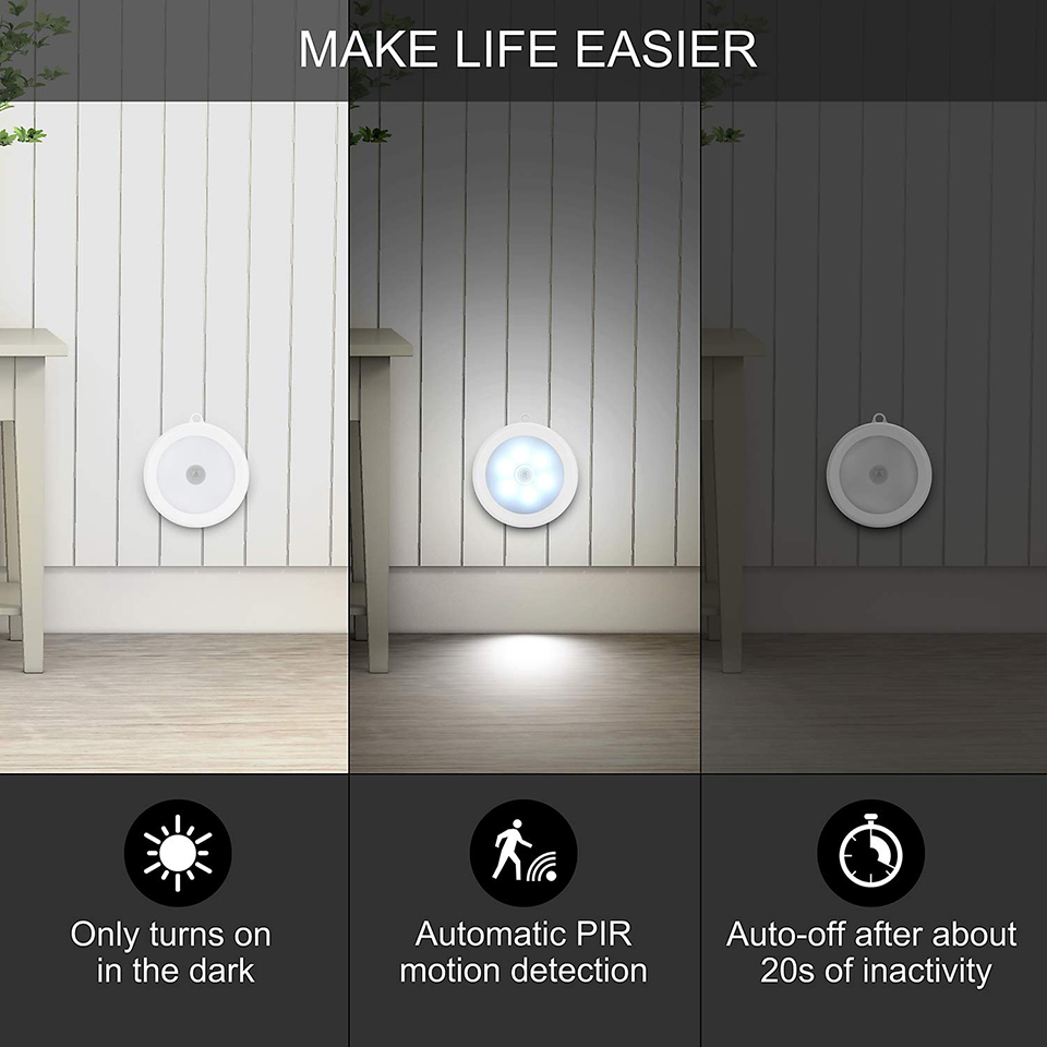 PIR محس حركة LED ضوء الليل بطا - مراجعة Ldr Light Sensor وسعره